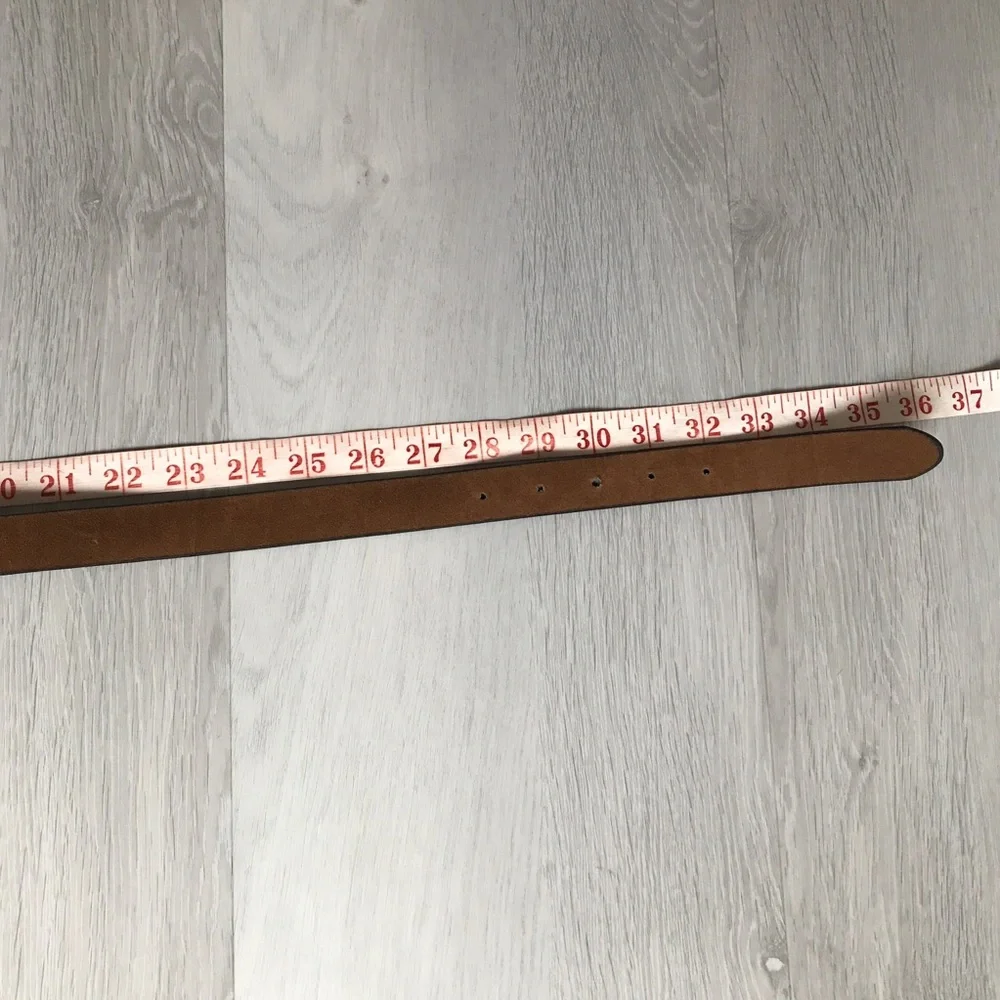 ELUFA BROWN LEATHER CASUAL BASIC BLANK BELT WOMENS SMALL